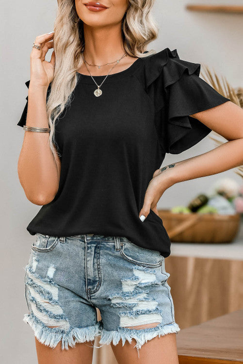 Ruffled Sleeve Tee (preorder)