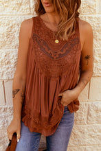 Load image into Gallery viewer, Rust Boho Lace Yoke Top (Preorder)
