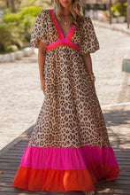 Load image into Gallery viewer, Color Block Leopard Printed Maxi Dress (Preorder)
