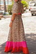 Load image into Gallery viewer, Color Block Leopard Printed Maxi Dress (Preorder)
