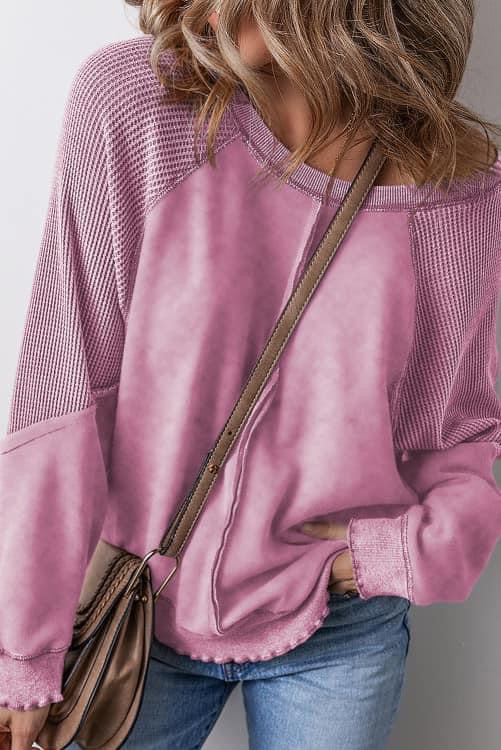 Pink Thermal Sleeve Sweatshirt (Preorder)